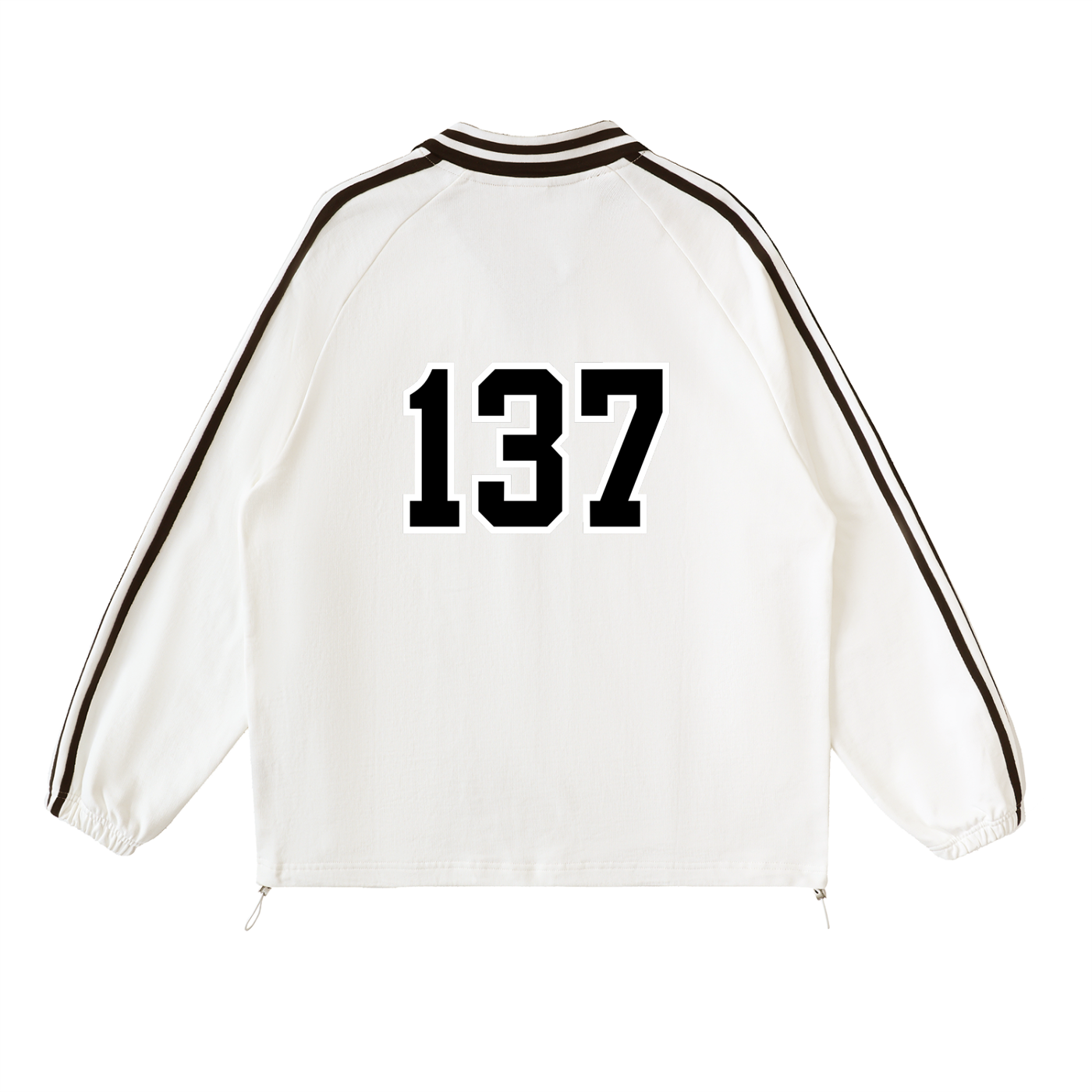 ONE37 Graduate Striped Lapel Collar Sweatshirt