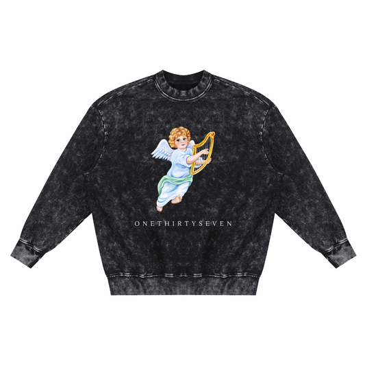 ONE37 Cherub Hand-Frayed Sweatshirt